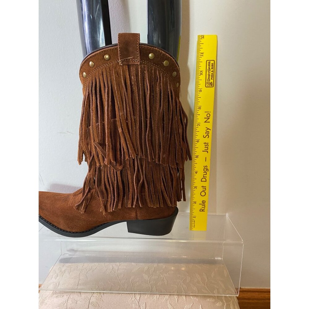 Smokey Mountain Boots Brown Western Fringe Suede Cowboy Boots Womens Size 3.5 - Picture 9 of 9